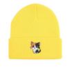 Cat Print Knitted Cap Beanie, Animal Woman Cap Lightweight Thermal Sporting Headwear Knit Hat Beanie