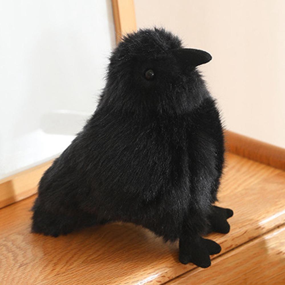 Interesting Crow Plush Toy Cartoon Funny Animal Plush Doll Black Crow Doll Accompany Appease