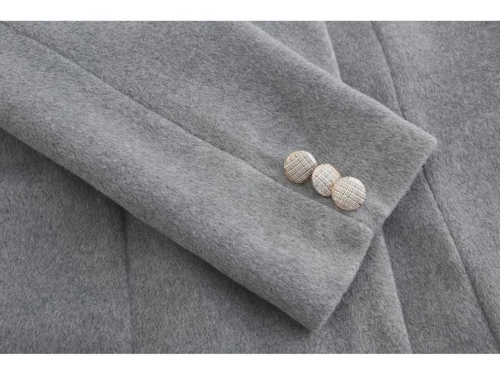 2021 European & American Autumn/Winter Women's Slim Long Sleeve Wool Coat