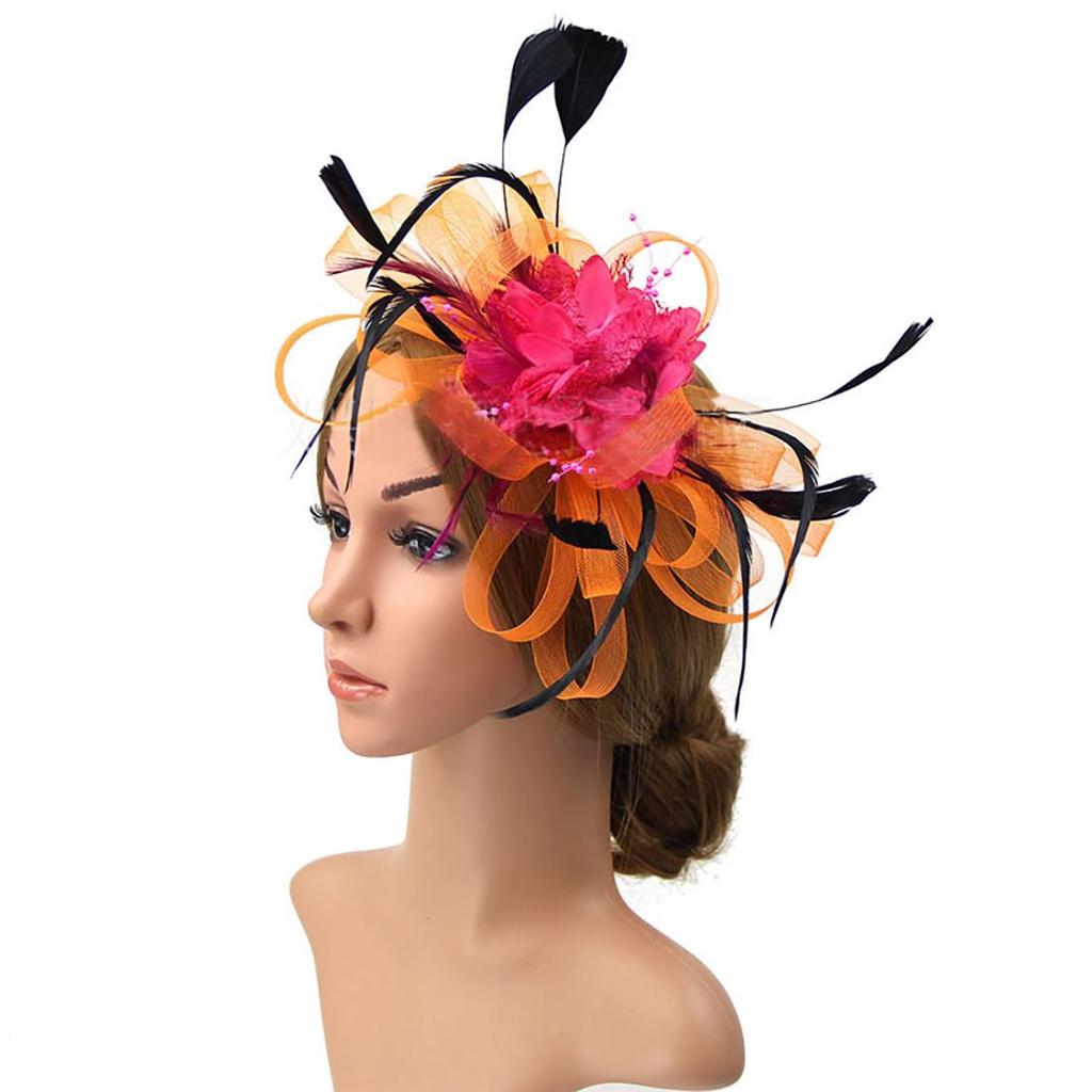 Large Wedding Feather Hair Fascinator On Headband Ladies Day Royal Ascot Races Aliceband Net