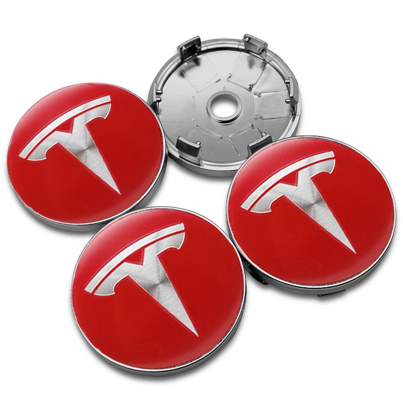 4Pcs 56mm/60mm Tesla Car Wheel Center Hub Cap For Model 3 Model Y Model X Model S Auto Rim Cover Decorate Stickers Accessories