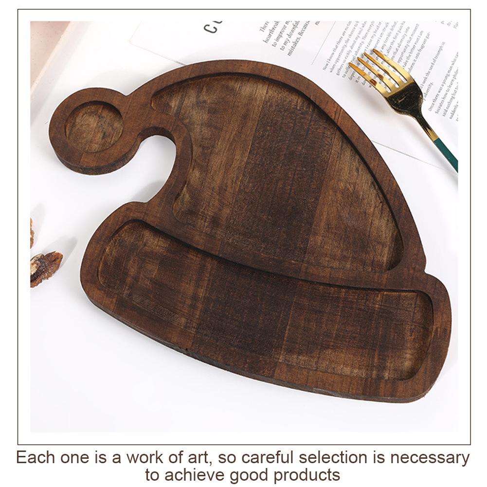 Christmas Tree Tray Cute Home Wooden Fruit Dinner Plate Cake Dessert Plate for Entertaining, Breakfast, Coffee Table, Home Decor