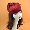 Solid Color Top Hat French Vintage Pillbox Hat New Headwear  Gift