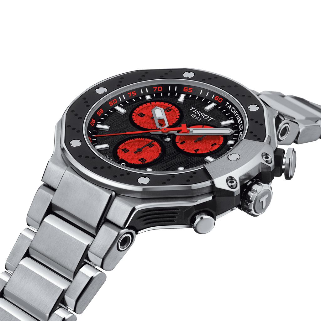 Tissot Мужские модные часы из нержавеющей стали с черным циферблатом T141.417.11.051.00