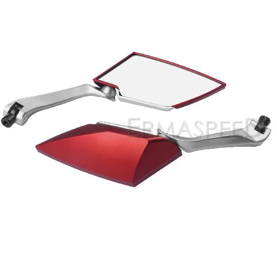 Зеркало для мотоцикла из углеродного волокна, красные зеркала заднего вида для скутера, 8 мм 10 мм, боковое зеркало для мотоцикла, скутера, уличного велосипеда