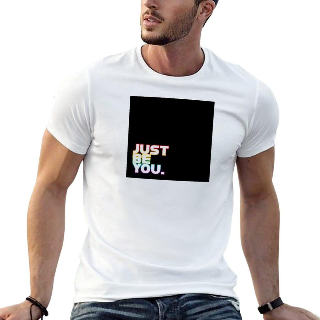 Just be you pride month print TShirt Basic Simple Casual Short Sleeve Tee