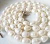 Новое великолепное ожерелье из белого жемчуга неправильной формы диаметром 8-9 мм и длиной 32 дюйма.