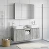 Bathroom Cabinet Set 4 pcs Grey Sonoma 100 x 14.5 x 70 cm