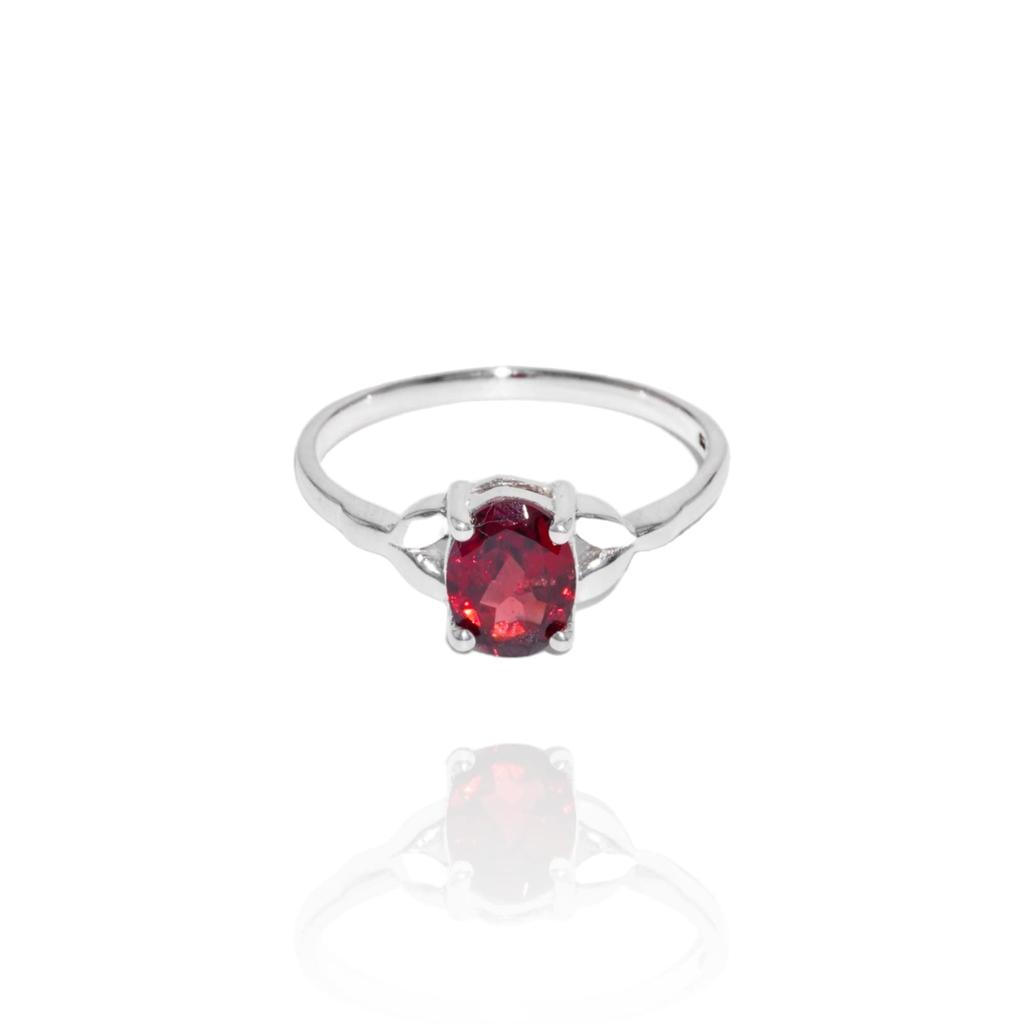 Dainty Garnet Ring, 925 Sterling Silver Ring, Natural Garnet Women's Ring, Engagement Gift Ring, Gift For Her