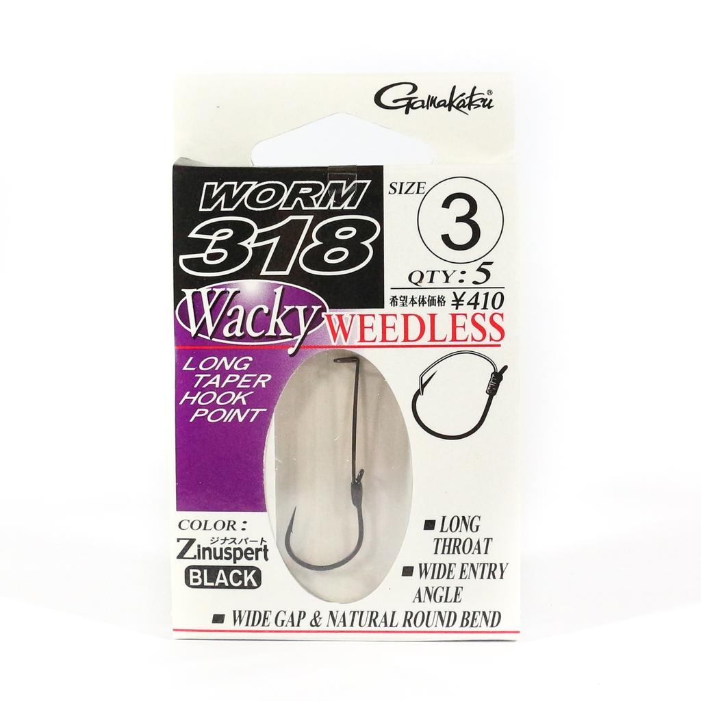Gamakatsu 66648 Worm 318 Weedless Wacky Hook Size 3 ,5 Per Pack (3939)