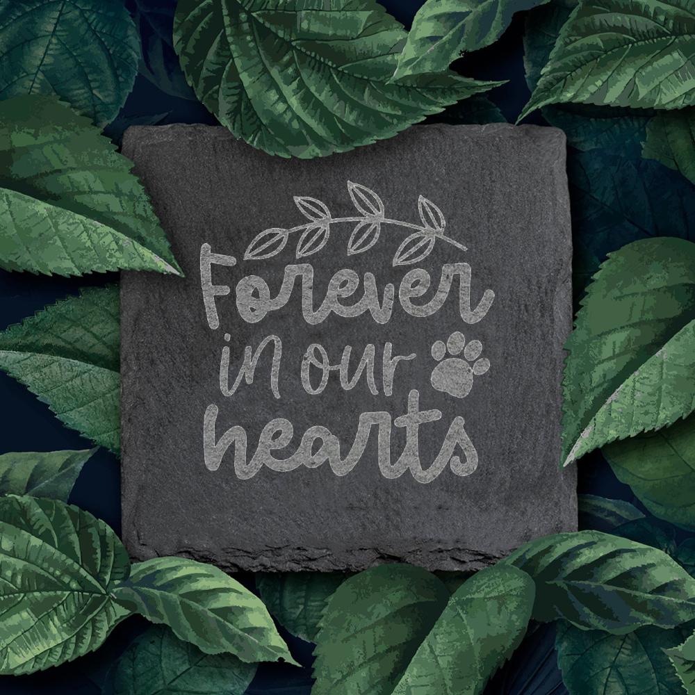 Forever In Our Hearts Pet Memorial Stone Engrave Pet Sayings Stone for Cat and Dog Loss Gifts Dogs Dog Grave Marker Plaque