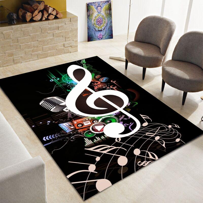 3D Creative Music Note Large Carpet, Living Room, Bedroom Sofa Carpet, Kitchen, Bathroom Door Mat, Non Slip Floor Mat Gift