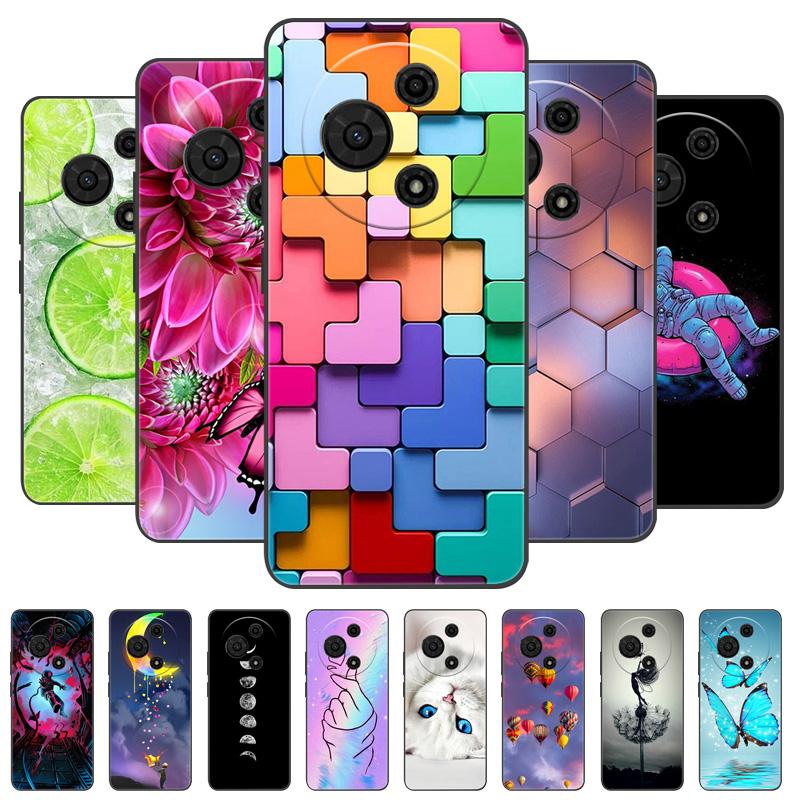 For TCL 605 Case Flower Geometric Painted Bumper Coque Soft Silicone Cover Fundas For TCL 60 SE 4G Cases 60SE TCL605 Shells