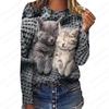 Lovely Cat 3d Print Hoodies Women Fashion Crewneck Long Sleeve Hoodie Animal Coat Kawaii Hoodie Women Sweats Womens Clothing Y2K