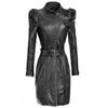 New Stylish Long Overcoat Trench Coat Jacket Women's Genuine Leather Lambskin