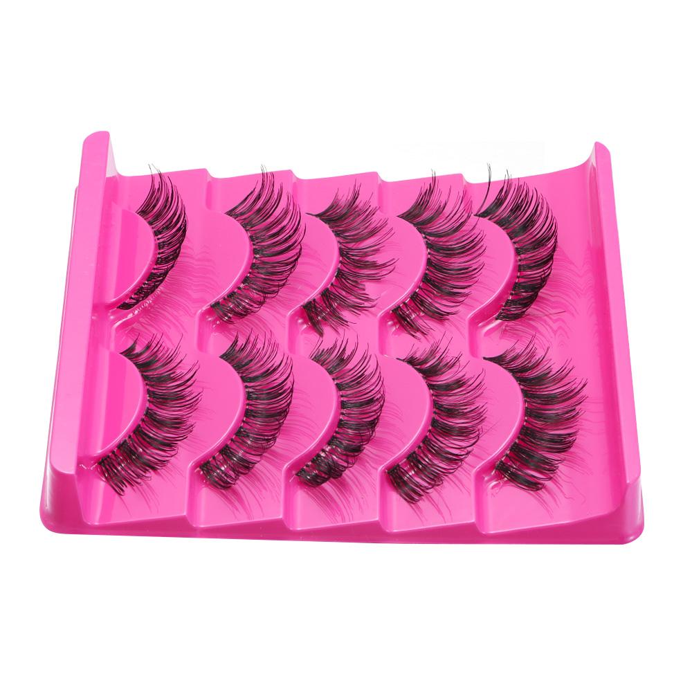 5 Pairs Beauty Cosmetic Soft Natural Thick False Fake Eyelashes Black Eye Lashes Extension Handmade