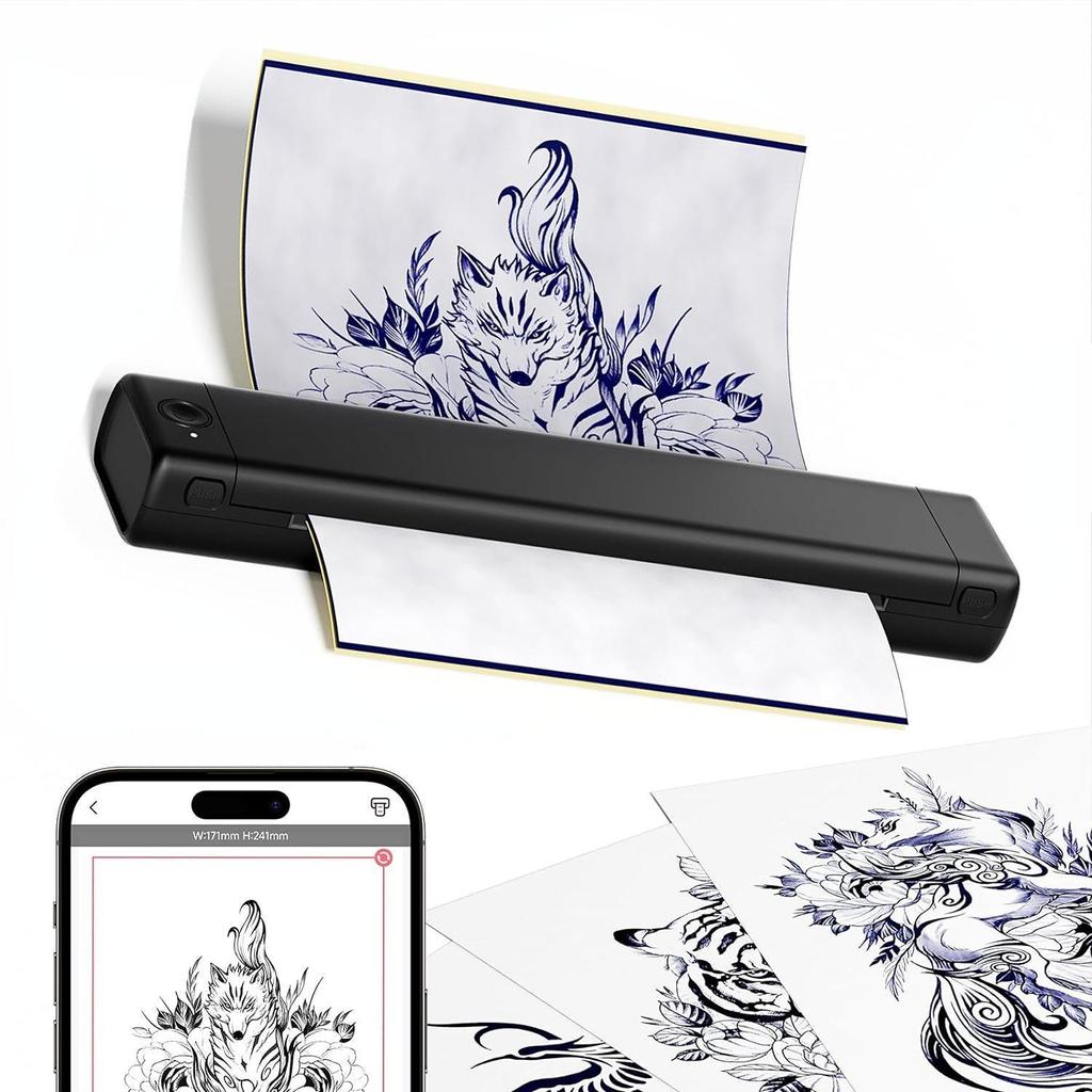 Phomemo M08F A4 черно-белый термопринтер - мини-домашний офис и принтер для татуировок