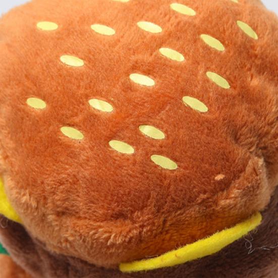 Интерактивная плюшевая игрушка для собаки, имитирующая гамбургер, со встроенным звуком, для чистки зубов, для снятия скуки, милые игрушки для собак