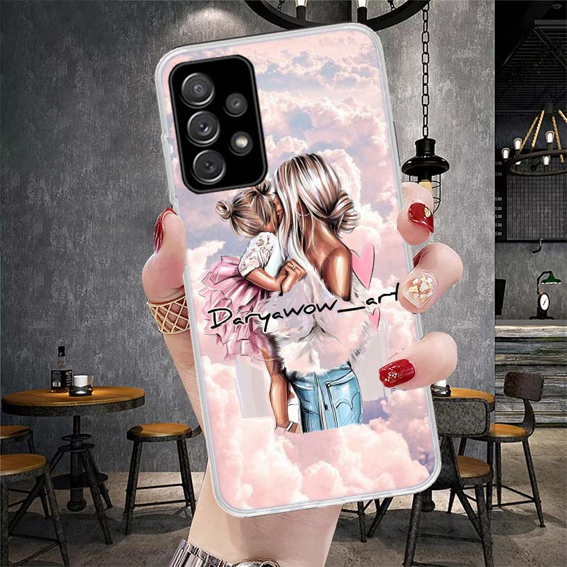 Девушка Супер Малыш Мама Розовый Мягкий Чехол Для Телефона Для Samsung Galaxy S22 S23 S24 S25 Edge S26 Ultra S20 FE S21 Plus + Fundas Coque Galaxy