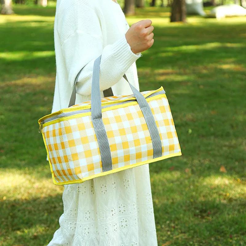 Large Capacity Portable Thermal Insulation Bag Picnic Basket Thickened Oxford Cloth Outdoor Hand Bags Travel Camping Equipment