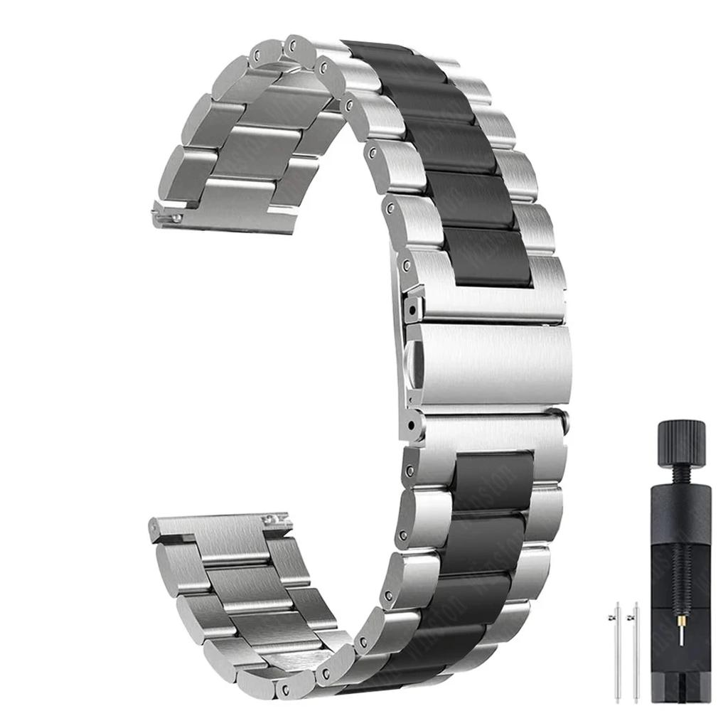 Ремешок из нержавеющей стали 20 мм 22 мм для Samsung Galaxy Watch 7 6 5 4 5Pro 40/44 мм 4/6 Classic 43 47 мм Металлический ремешок для Huawei GT5 4Pro
