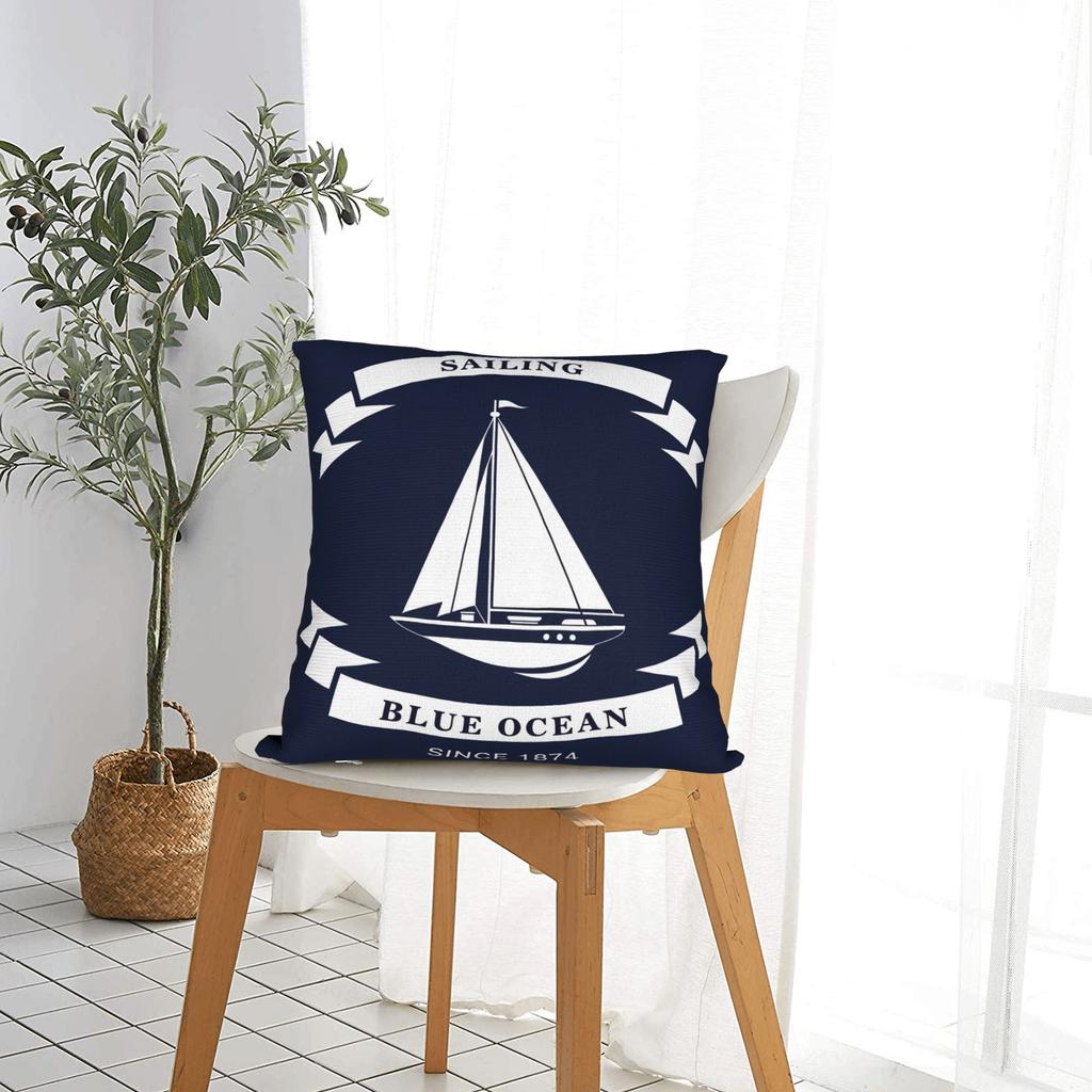 Nordic Dark Blue Nautical Collection Pillow Cover Fashion Pillow Case For Living Room Bed Chair Graphic Pillowcases Gift