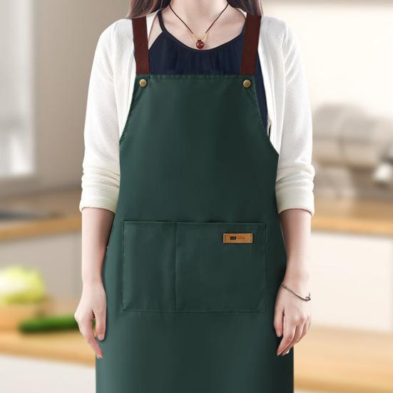 Waterproof Apron Large Pocket Oil-proof Dust-proof Kitchen Cooking Apron with Adjustable Strap Universal Chef Apron for Butchers Painters