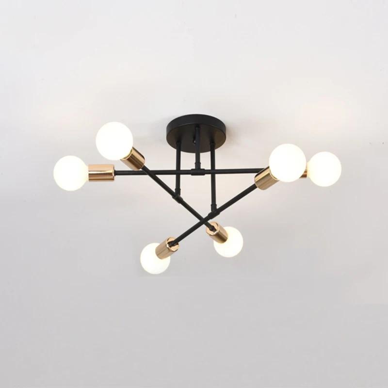 Nordic Minimalist Pendant Light Ceiling Lamp LED Chandelier Suitable for Bedrooms Living Rooms Black Gold Lighting Decoration