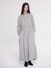 Mermer (2 Colors) Wrinkle Dress Long Sleeve_Black/Khaki Gray