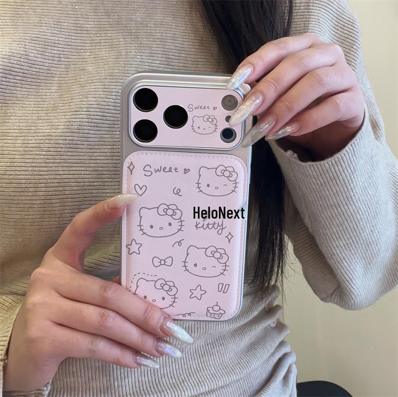 Чехол с полосками и котиком KT Anti-drop для iPhone 15/14 и 17/16 Pro Max