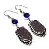 Copper Purple Turquoise, Topaz Gemstone 925 Sterling Silver Earring 2.56"