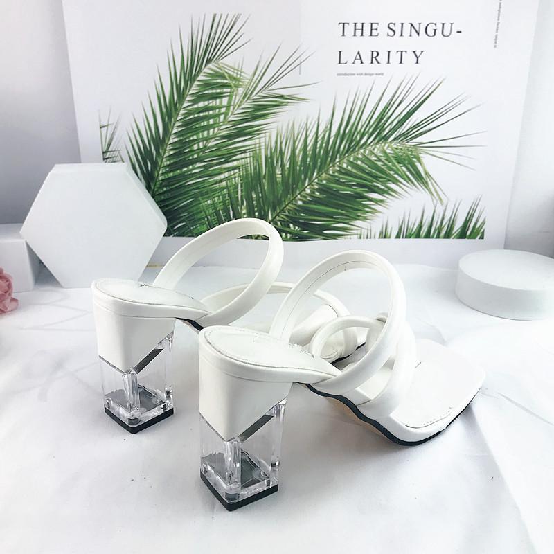 Женские летние шлепанцы на высоком каблуке 8,5 см, туфли-лодочки, прозрачные шлепанцы на блочном каблуке с кристаллами, женские удобные туфли без шнуровки зеленого цвета для вечеринки в стиле фетиш