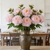 Искусственный Цветок Пиона с Эффектом Реального Прикосновения, Имитация Шелкового Пиона с Длинным Стеблем для Валентинова Дня, Цветочной Композиции, Свадебной Вечеринки, Декора Вазы для Дома и Кухни