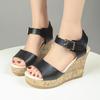 2025 новые модные универсальные повседневные сандалии с пряжкой на одно слово женские сандалии большого размера сандалии на танкетке женские