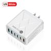 Быстрое шестипортовое мобильное зарядное устройство 55 Вт QC 3.0 с PD, USB-портами, совместимостью с EU/US/UK