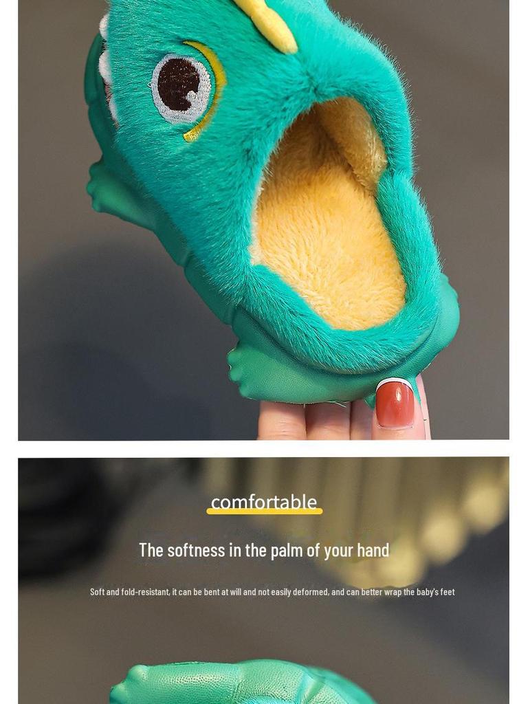 Children's Cotton Slippers for Autumn/Winter 2023: Warm, Covered-Heel Indoor Shoes for Boys and Girls, Infant Sizes Available.