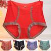 Lady Underpants Lace High Waist Solid Color Thin Tummy Control Elastic Panties Seamless Good Breathability Daily Sport Briefs