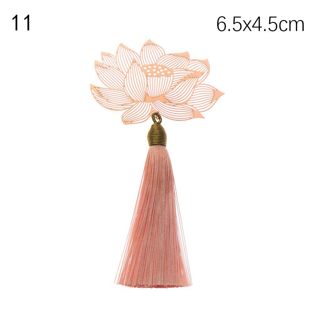 Милый держатель для книги абрикосового цвета с кисточкой в китайском стиле, металлическая закладка в виде листа