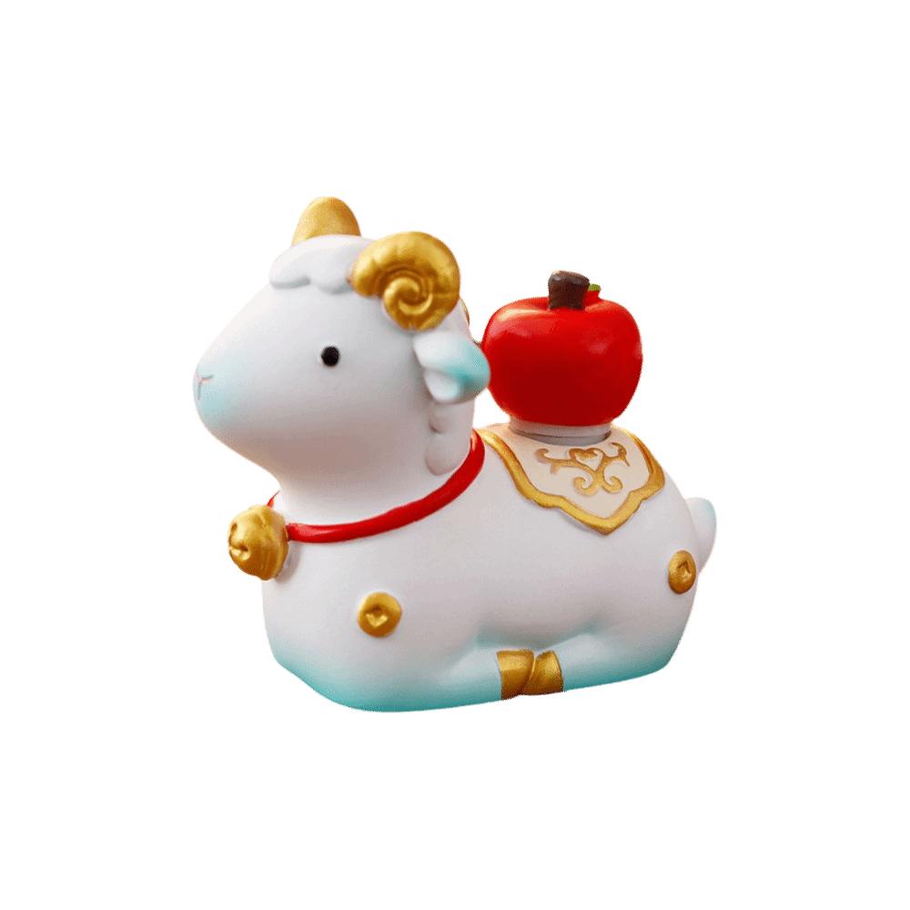 Lovely Zodiac Sheep Mascot Cute Creative Desk Ornament Party Favor Zodiac Sheep Figurine Tabletop