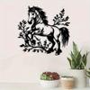 Horse Art Galloping Wall Metal Black White Garden Interior Decor
