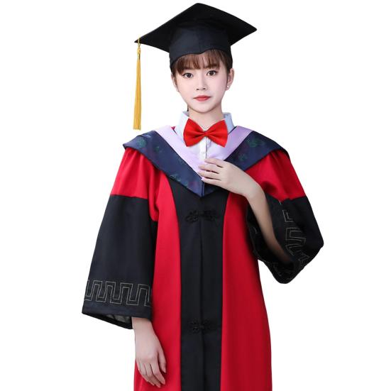 Комплект мантии и шапочки для выпускников 2025 года, академическая форма доктора с кисточкой для бакалавров старших классов колледжей