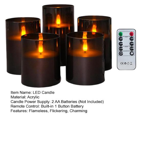 Yousheng Беспламенные светодиодные свечи на батарейках, мерцающие искусственные электрические столбовые свечи с пультом дистанционного управления для свадеб, праздничного домашнего декора