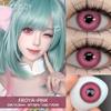 FUNSACHY 2pcs Anime Cosplay Contact Lenses Colored Lens for Crazy Halloween Solid Color Blue Contacts Pink Beauty Pupil Yearly
