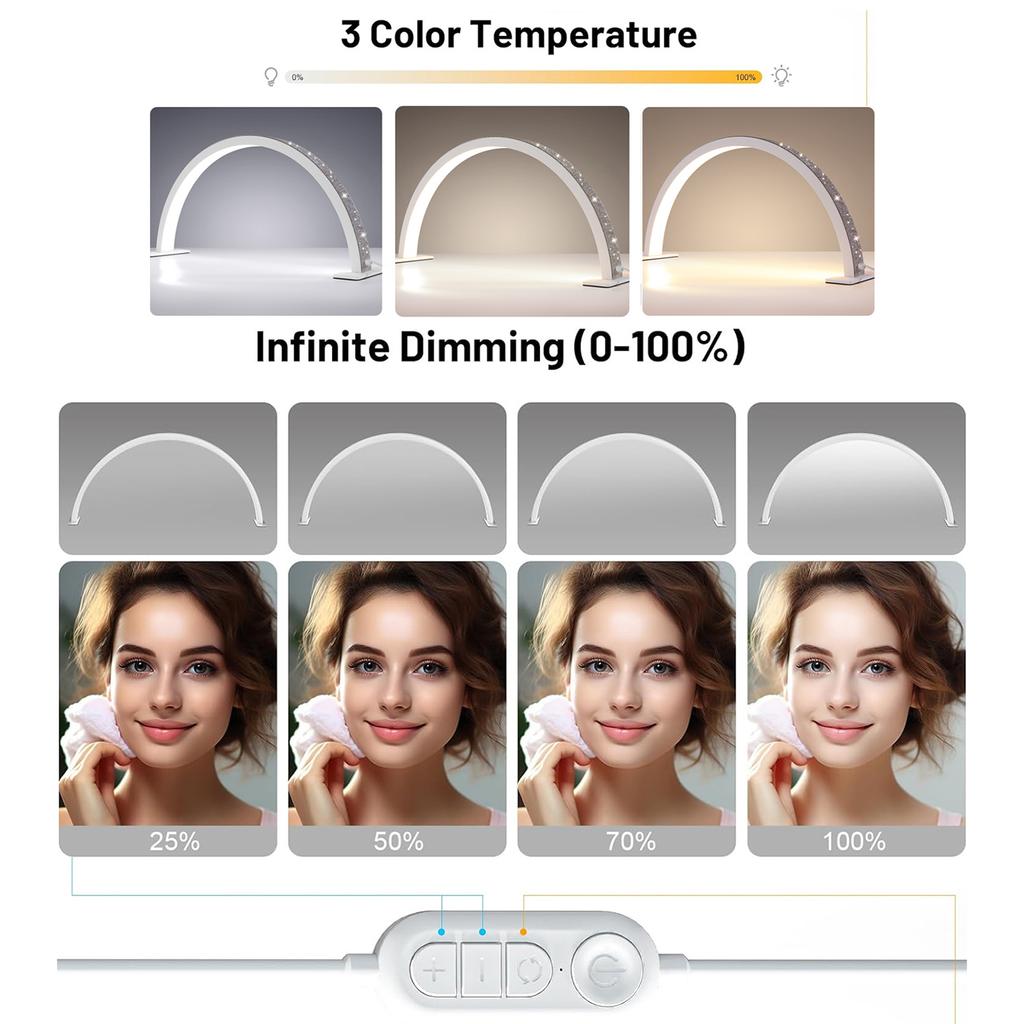 Настольная светодиодная лампа U-образной формы для маникюра, полумесяц, свет для ногтей с бриллиантами, лампа для маникюра, инструменты для салона нейл-арта