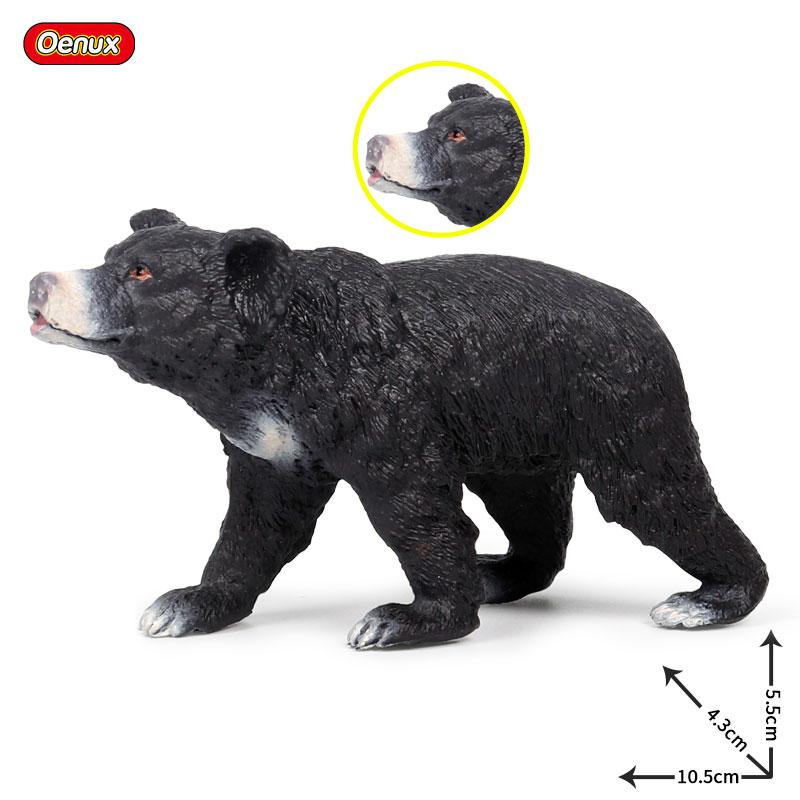 Oenux Симуляция Дикие Фигурки Черный Медведь Вомбат Енот Модель Фигурки Лесные Животные Игрушка Украшение Дома Детское Образование