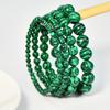 Браслет из натурального зеленого камня малахита 4/6/8/10 мм, ручной работы, из круглых бусин, женский модный, для летнего отдыха, циркон