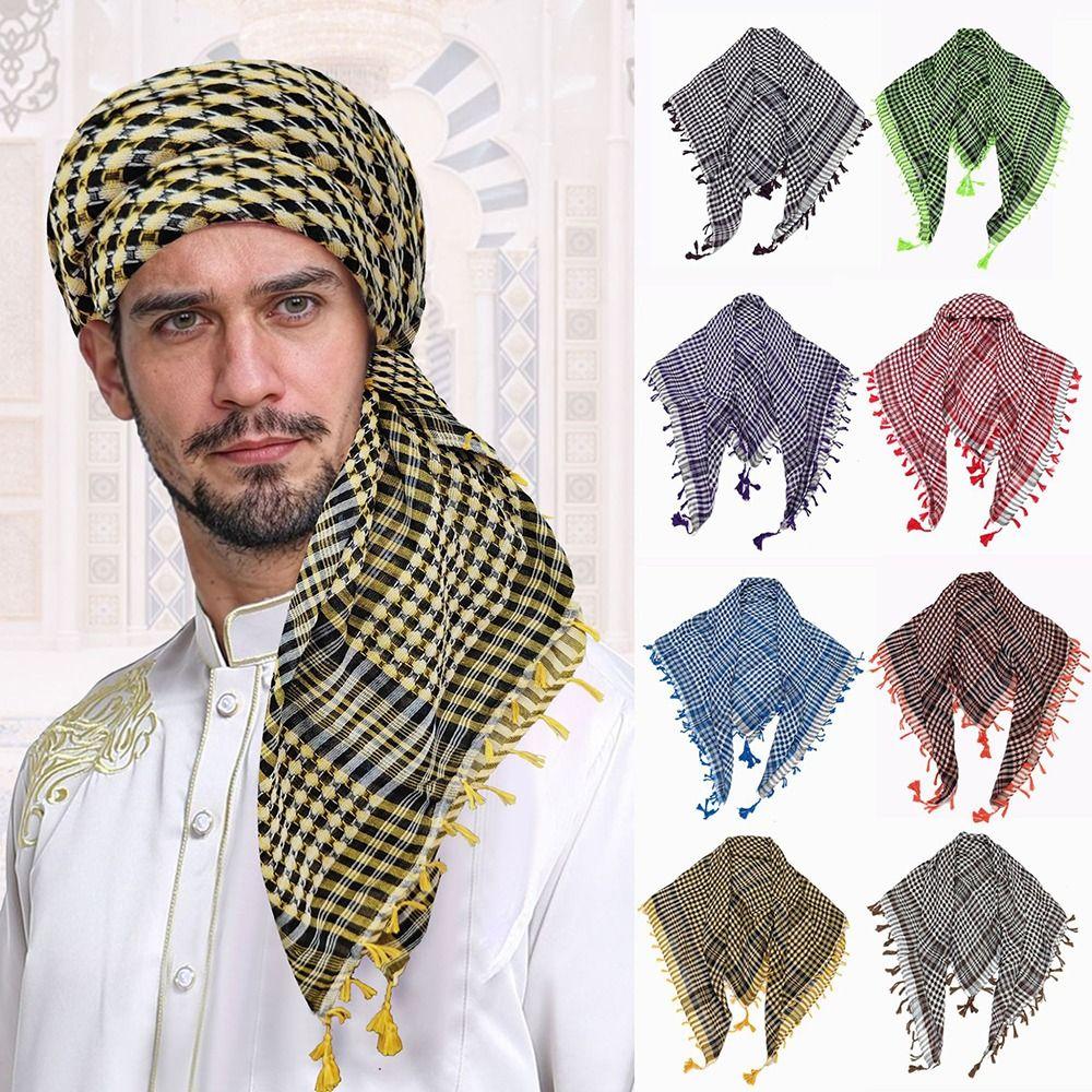 with Tassel Head Neck Scarf Costume Desert Scarf Arabic Scarf Arab Shemagh Headscarf  for Men Women