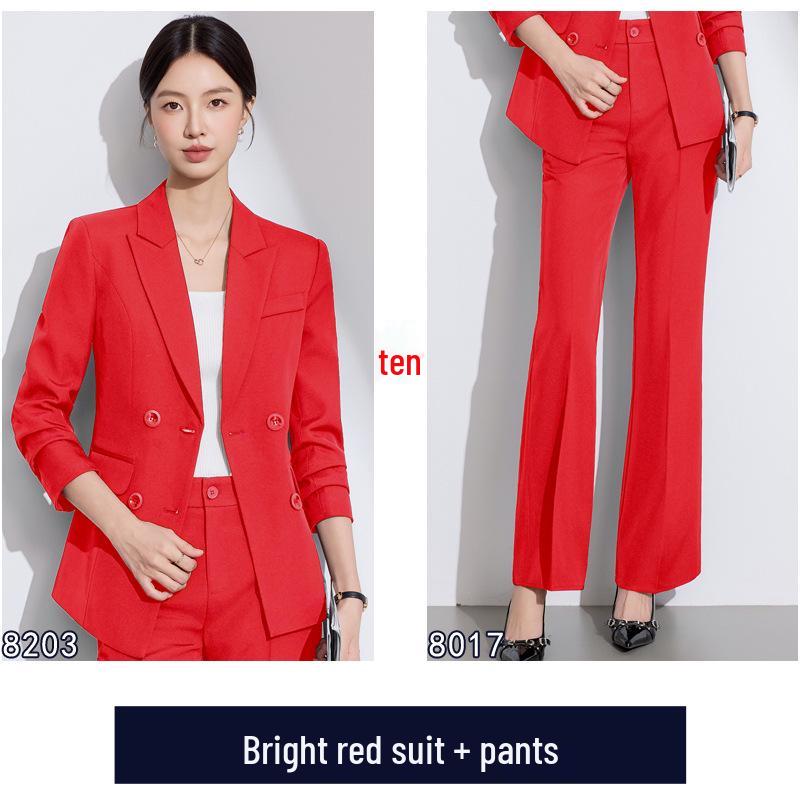 Женский высококлассный белый костюмный набор для осени/зимы - Элегантная деловая формальная одежда