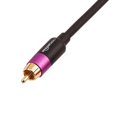 AmazonBasics 1 шт. RCA аудиокабель для динамика с позолоченным штекером черный сабвуфер/усилитель/активный 10,6 м
