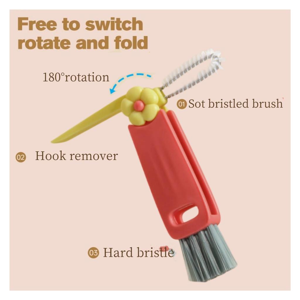 Щетка для чистки крышек для чашек 3 в 1, новая щетка для чистки щелей для бутылок, зазоров, узких мест, термосов для кофе, чашек, кухонных принадлежностей